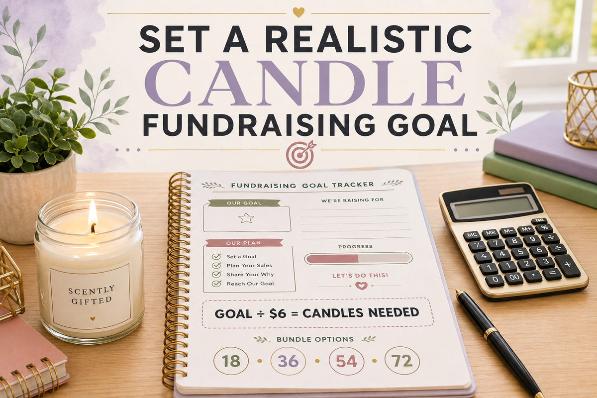 Candle fundraising goal worksheet showing how to calculate the number of candles needed to reach a realistic fundraising goal