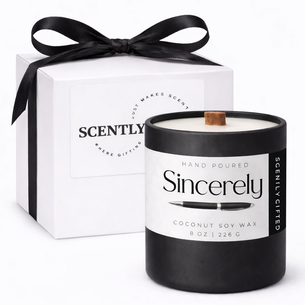 A Clean, Unisex Scent Candle (8oz) with a Heartfelt Message | Scently Gifted
