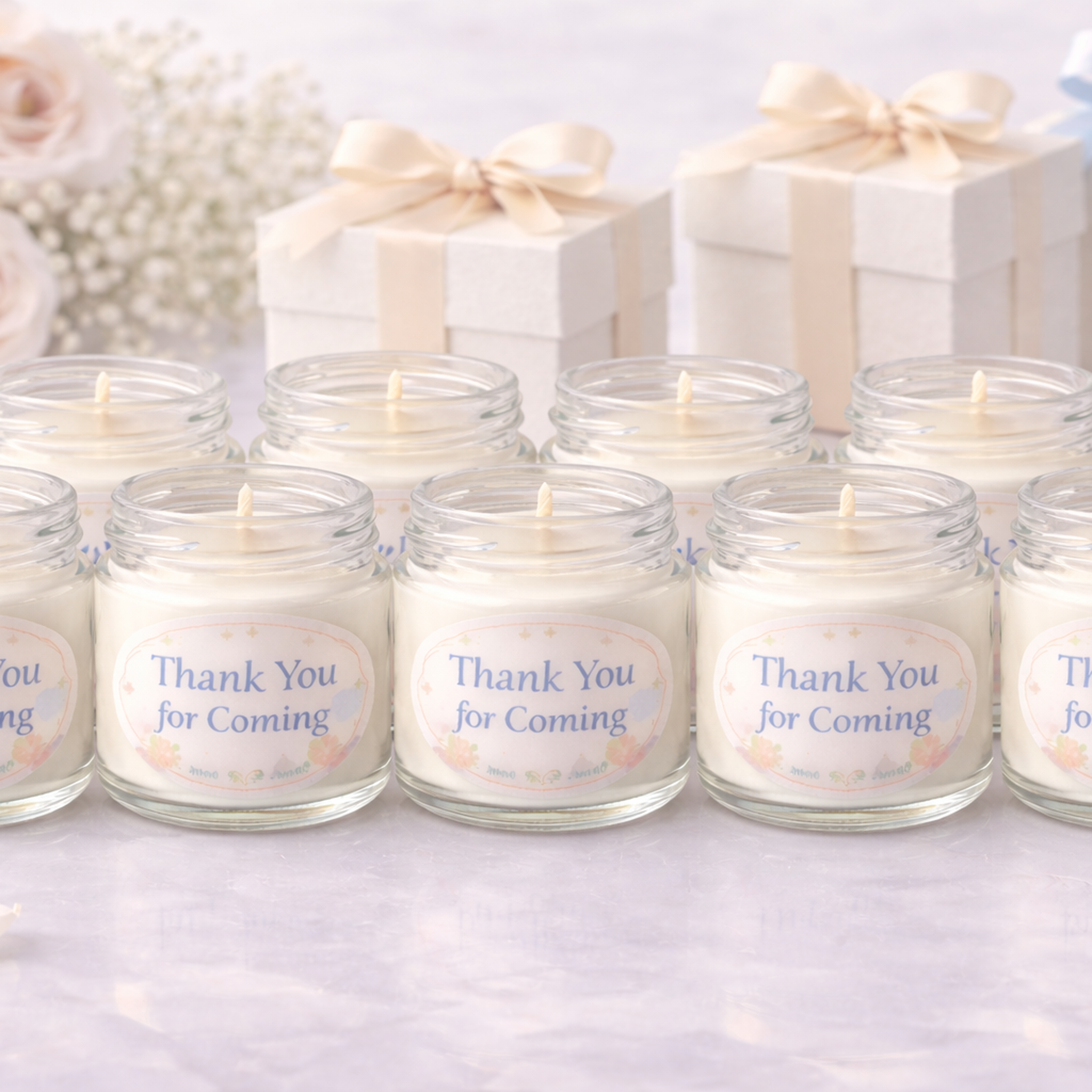 Personalized Party Favor Candles (Pack of 10) – Custom Event Keepsakes